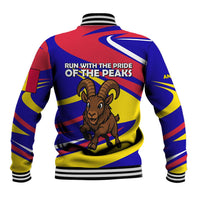 Andorra Baseball Jacket with Cartoon Ibex and Swirl Stripe Design - Wonder Print Shop