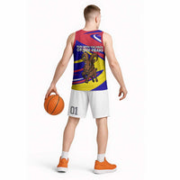 Andorra Basketball Jersey with Cartoon Ibex and Swirl Stripe Design - Wonder Print Shop