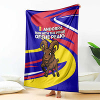Andorra Blanket with Cartoon Ibex and Swirl Stripe Design - Wonder Print Shop