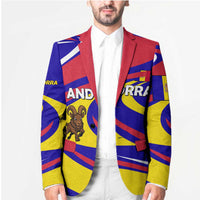 Andorra Blazer with Cartoon Ibex and Swirl Stripe Design - Wonder Print Shop