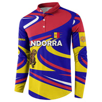Andorra Button Sweatshirt with Cartoon Ibex and Swirl Stripe Design - Wonder Print Shop