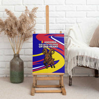 Andorra Canvas Wall Art with Cartoon Ibex and Swirl Stripe Design - Wonder Print Shop