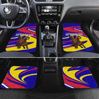 Andorra Car Mats with Cartoon Ibex and Swirl Stripe Design - Wonder Print Shop