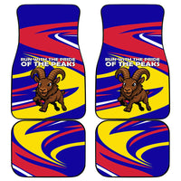 Andorra Car Mats with Cartoon Ibex and Swirl Stripe Design - Wonder Print Shop