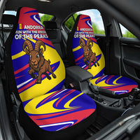 Andorra Car Seat Cover with Cartoon Ibex and Swirl Stripe Design - Wonder Print Shop