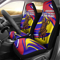 Andorra Car Seat Cover with Cartoon Ibex and Swirl Stripe Design - Wonder Print Shop
