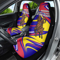 Andorra Car Seat Cover with Cartoon Ibex and Swirl Stripe Design - Wonder Print Shop