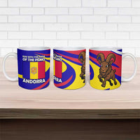 Andorra Ceramic Mug with Cartoon Ibex and Swirl Stripe Design - Wonder Print Shop