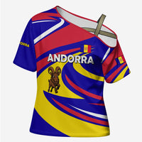 Andorra Cross Shoulder Shirt with Cartoon Ibex and Swirl Stripe Design - Wonder Print Shop