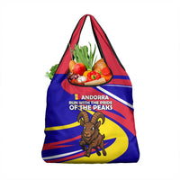 Andorra Grocery Bag with Cartoon Ibex and Swirl Stripe Design - Wonder Print Shop