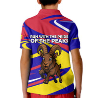 Andorra Kid Polo Shirt with Cartoon Ibex and Swirl Stripe Design - Wonder Print Shop