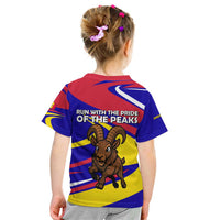 Andorra Kid T Shirt with Cartoon Ibex and Swirl Stripe Design - Wonder Print Shop