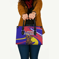 Andorra Leather Bag with Cartoon Ibex and Swirl Stripe Design - Wonder Print Shop