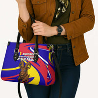 Andorra Leather Bag with Cartoon Ibex and Swirl Stripe Design - Wonder Print Shop