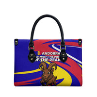Andorra Leather Bag with Cartoon Ibex and Swirl Stripe Design - Wonder Print Shop