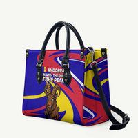 Andorra Leather Bag with Cartoon Ibex and Swirl Stripe Design - Wonder Print Shop