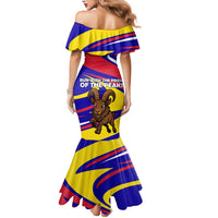 Andorra Mermaid Dress with Cartoon Ibex and Swirl Stripe Design - Wonder Print Shop