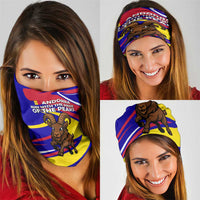 Andorra Neck Gaiter with Cartoon Ibex and Swirl Stripe Design TS04
