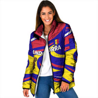 Andorra Padded Jacket with Cartoon Ibex and Swirl Stripe Design - Wonder Print Shop