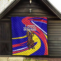 Andorra Quilt with Cartoon Ibex and Swirl Stripe Design - Wonder Print Shop