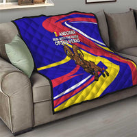 Andorra Quilt with Cartoon Ibex and Swirl Stripe Design - Wonder Print Shop