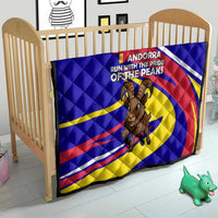 Andorra Quilt with Cartoon Ibex and Swirl Stripe Design - Wonder Print Shop