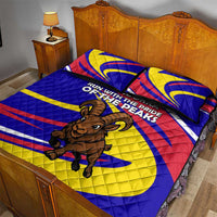 Andorra Quilt Bed Set with Cartoon Ibex and Swirl Stripe Design - Wonder Print Shop