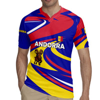 Andorra Rugby Jersey with Cartoon Ibex and Swirl Stripe Design - Wonder Print Shop