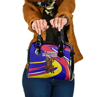 Andorra Shoulder Handbag with Cartoon Ibex and Swirl Stripe Design - Wonder Print Shop
