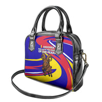 Andorra Shoulder Handbag with Cartoon Ibex and Swirl Stripe Design - Wonder Print Shop