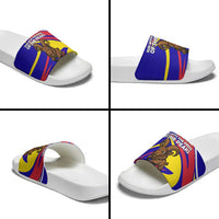 Andorra Slide Sandals with Cartoon Ibex and Swirl Stripe Design - Wonder Print Shop