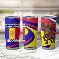 Andorra Tumbler Cup with Cartoon Ibex and Swirl Stripe Design TS04