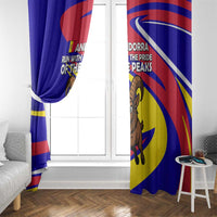 Andorra Window Curtain with Cartoon Ibex and Swirl Stripe Design TS04