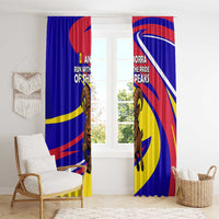 Andorra Window Curtain with Cartoon Ibex and Swirl Stripe Design TS04
