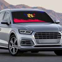 Andorra Auto Sun Shade with Eagle Eyes and Paint Stroke Design - Wonder Print Shop