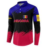 Andorra Button Sweatshirt with Eagle Eyes and Paint Stroke Design - Wonder Print Shop