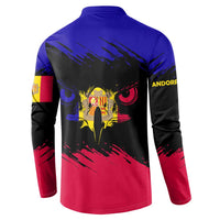 Andorra Button Sweatshirt with Eagle Eyes and Paint Stroke Design - Wonder Print Shop