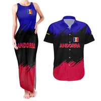 Andorra Couples Matching Tank Maxi Dress and Hawaiian Shirt with Eagle Eyes and Paint Stroke Design - Wonder Print Shop