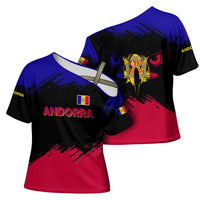 Andorra Cross Shoulder Shirt with Eagle Eyes and Paint Stroke Design - Wonder Print Shop