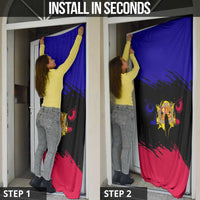 Andorra Door Cover with Eagle Eyes and Paint Stroke Design - Wonder Print Shop