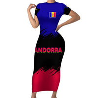 Andorra Family Matching Short Sleeve Bodycon Dress and Hawaiian Shirt with Eagle Eyes and Paint Stroke Design - Wonder Print Shop