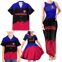 Andorra Family Matching Tank Maxi Dress and Hawaiian Shirt with Eagle Eyes and Paint Stroke Design - Wonder Print Shop