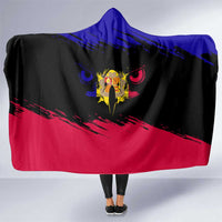 Andorra Hooded Blanket with Eagle Eyes and Paint Stroke Design - Wonder Print Shop
