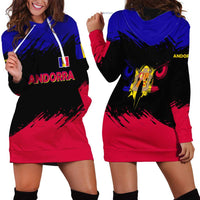 Andorra Hoodie Dress with Eagle Eyes and Paint Stroke Design - Wonder Print Shop