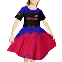 Andorra Kid Short Sleeve Dress with Eagle Eyes and Paint Stroke Design - Wonder Print Shop