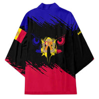 Andorra Kimono with Eagle Eyes and Paint Stroke Design - Wonder Print Shop