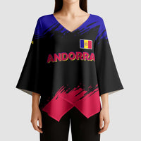 Andorra Kimono Sleeve Blouse with Eagle Eyes and Paint Stroke Design - Wonder Print Shop