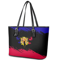 Andorra Leather Tote Bag with Eagle Eyes and Paint Stroke Design - Wonder Print Shop