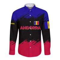 Andorra Long Sleeve Button Shirt with Eagle Eyes and Paint Stroke Design - Wonder Print Shop