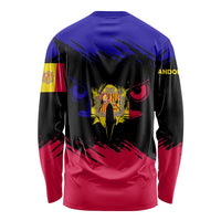 Andorra Long Sleeve Shirt with Eagle Eyes and Paint Stroke Design - Wonder Print Shop